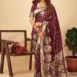 KALINI Zari Ethnic Motifs Banarasi Saree-image-22