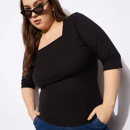 SASSAFRAS Curve Women Plus size Fitted Top-image-98