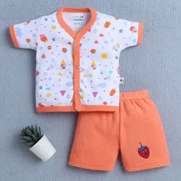 BUMZEE Girls Printed Short Sleeves Pure Cotton Shirt With Shorts-image-69