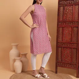 Anouk Rustic Geometric Printed Halter Neck Straight Kurta-image-34