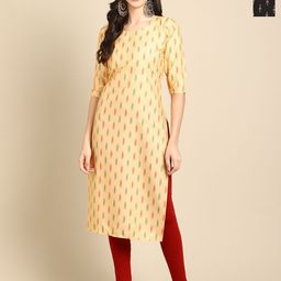 Anouk Rustic Selection Of 2 Geometrical Printed Round Neck Straight Kurtas-6