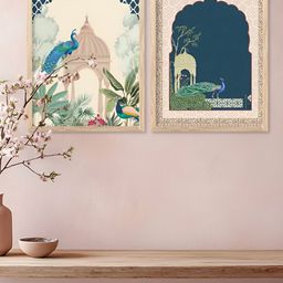 Kotart Brown, Blue & White 2 Pieces Wooden Wall Arts-picture-39