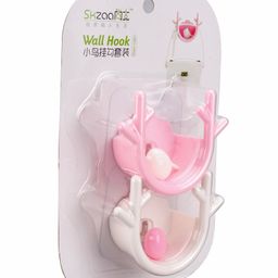 fab n funky Wall Hook Bird Nest Shape Pack Of 2 (Color & Character May Vary) image 2