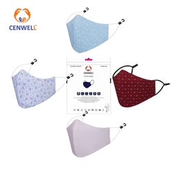 CENWELL Cotton Reusable & Washable Masks For Adults Multicolor -  Pack of 4 image 2