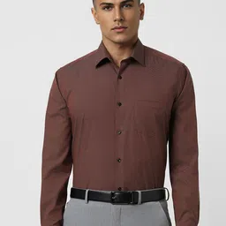 Van Heusen Men Spread Collar Micro Checked Cotton Slim Fit Formal Shirt-image-65