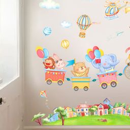 Asian royal White & Grey White & Blue Printed Waterproof Wall Sticker-image-15