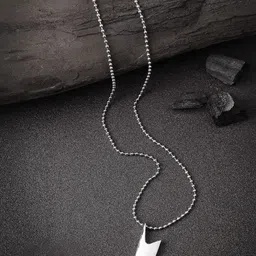 NVR Rhodium-Plated Geometric Pendants with Chains-image-67