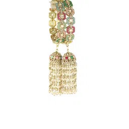 NMII Set Of 2 Gold-Plated Artificial Stone-Studded & Beaded Latkan Bangles image 4