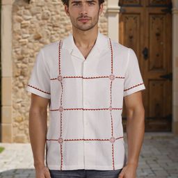 Celio Classic Geometric Printed Lapel Collar Cotton Casual Shirt-image-32