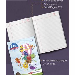 target publication pvt ltd Target Publication 3 in 1 Square Single and Four Line Ruled Notebook Pack of 12 - 172 Pages Each image 3