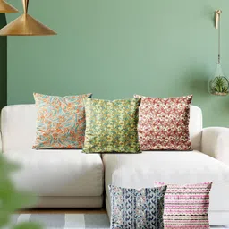 ArtzFolio Multicoloured Set of 5 Velvet Square Cushion Covers-32