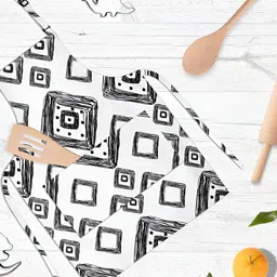 ArtzFolio Geometric Art D1 Kids Black & White Printed Cotton Apron-image-15