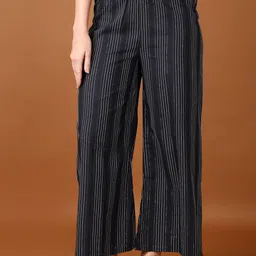 V-Mart Women Striped Wide Leg Cotton Palazzos-image-53