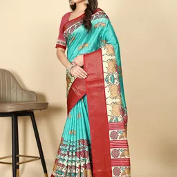 J 6 DESIGNER Ethnic Motifs Silk Cotton Handloom Saree-picture-43
