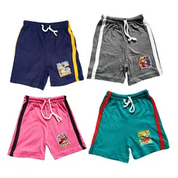 NEW TRINATH HOSIERY Boys Pack of 4 Printed Regular Fit Shorts-35