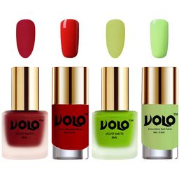 VOLO Set Of 4 Velvet Matte & Extra Shine Nail Polish - 8 ml Each - 36 - 39 - 38 - 28-12