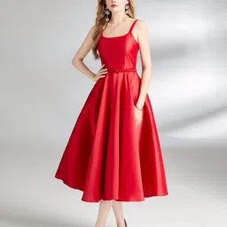 JC Collection Women Fit & Flare Midi Dress-image-76