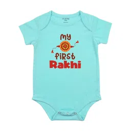 FFLIRTYGO Infants My First Rakhi Printed Envelope NeckBodysuit-image-79