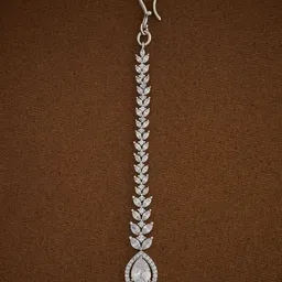 Kushal's Fashion Jewellery Rhodium-Plated Artificial Stones and Beads Studded Maang Tikka Head Jewellery-30