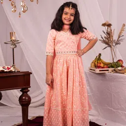 VASTRAMAY Girls Printed Cotton Ready to Wear Lehenga & Blouse With Dupatta-16