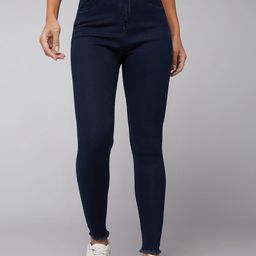 DOLCE CRUDO Women No Fade High-Rise Cat Scratches No Fade Stretchable Jeans-image-51