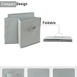 Aura Green Set of 4 Regular Square Foldable & Multipurpose Wardrobe Storage Box Organizer image 3