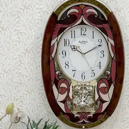 Rhythm Pink & White Traditional Wall Clock-image-11