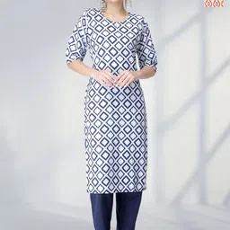 HERE&NOW Women Printed Regular Kurta with Trousers-image-87