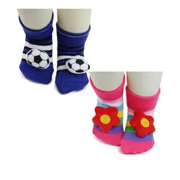 NESKA MODA 2 pair cotton Navy Blue Ankle Length Socks-image-80