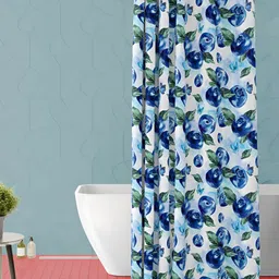 ArtzFolio Blue and White Floral Printed Waterproof Shower Curtain-image-55