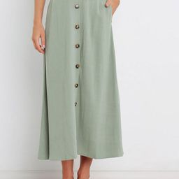 JC Mode Button-Down Flared Maxi Skirt-24