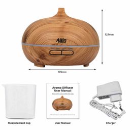 Allin Exporters Ultrasonic Aroma Diffuser And Humidifier With LED Light - Brown image 4