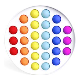 FunBlast Round Shape Pop Bubble Stress Relieving Silicone Pop It Fidget Toy - Multicolor image 4