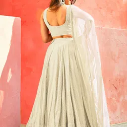 DIVASTRI Embroidered Sequinned Semi-Stitched Lehenga & Unstitched Blouse With Dupatta image 4