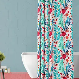 ArtzFolio Green and Blue Printed Waterproof Shower Curtain-image-51