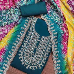 DIVASTRI Embroidered Unstitched Dress Material-image-57