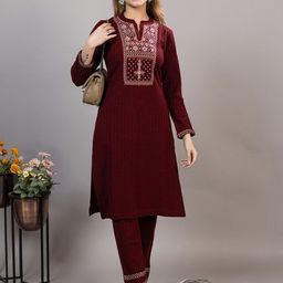 TWENTY ME Women Ethnic Motifs Embroidered Regular Kurta with Palazzos-image-37