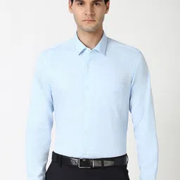 Peter England Men Slim Fit Spread Collar Solid Cotton Formal Shirt-picture-12