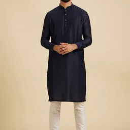 Manyavar Men Solid Kurta & Pyjamas With Jacket-picture-20