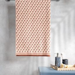 MYTRIDENT Classic Tranquil Blossoms Brown & Beige Geometric Pure Cotton 550 GSM Bath Towel-17