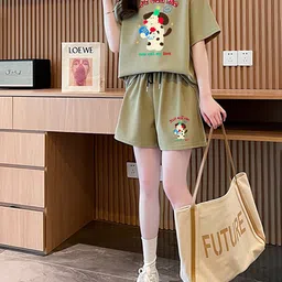 JC Mode Printed Round Neck T-Shirt With Shorts Co-Ords-image-72