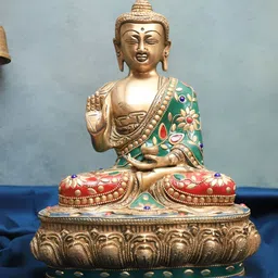The Advitya Gold-Toned Religious Mosaic Buddha Idol Showpiece-picture-2