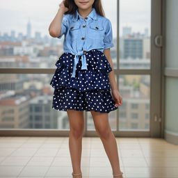 BAESD Polka Dot Crepe A-Line Dress-image-92