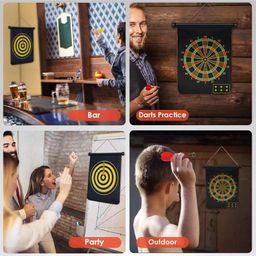 Toyshine Double Sided Dart Board with Magnetic Darts - Multicolor image 5