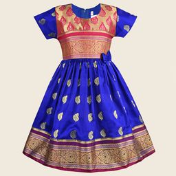 Wish Karo Ethnic Motifs Satin Fit & Flare Maxi Dress-image-77