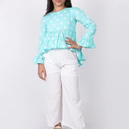 SILK SPARROW Girls Printed Top with Palazzos-image-93
