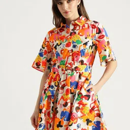 United Colors of Benetton Women Cotton Floral Printed Fit & Flare Dress-picture-41