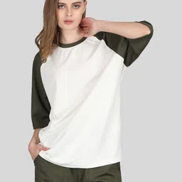 Raxedo Women Raglan Sleeves Relaxed Fit Oversized Tshirt-picture-10