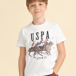 U.S. Polo Assn. Kids Boys Graphic Printed Round Neck Cotton Regular Fit T-shirt-image-98
