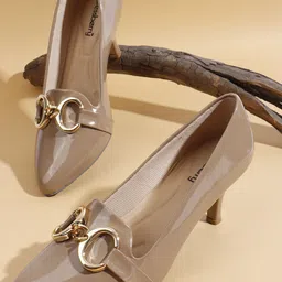 DressBerry Slim Heeled Peep Toes with Buckles-image-98